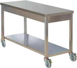Tekerlekli Mutfak Masası:Endüstriyel tip kullanıma uygun mutfak tezgahlarından çalışma masalarından olan bu paslanmaz çelik mutfak masası tekerlekli imalatıyla son derece kullanışlıdır - Tekerlekli mutfak masası satış telefonu 0212 2370749